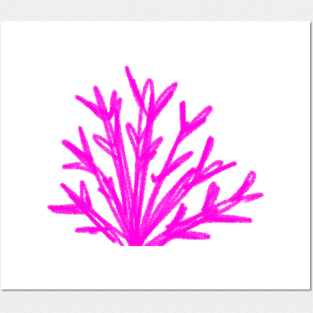 Pink watercolor tree branch art Posters and Art